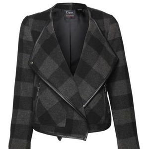 Gorgeous NWT Dex black plaid moto jacket.